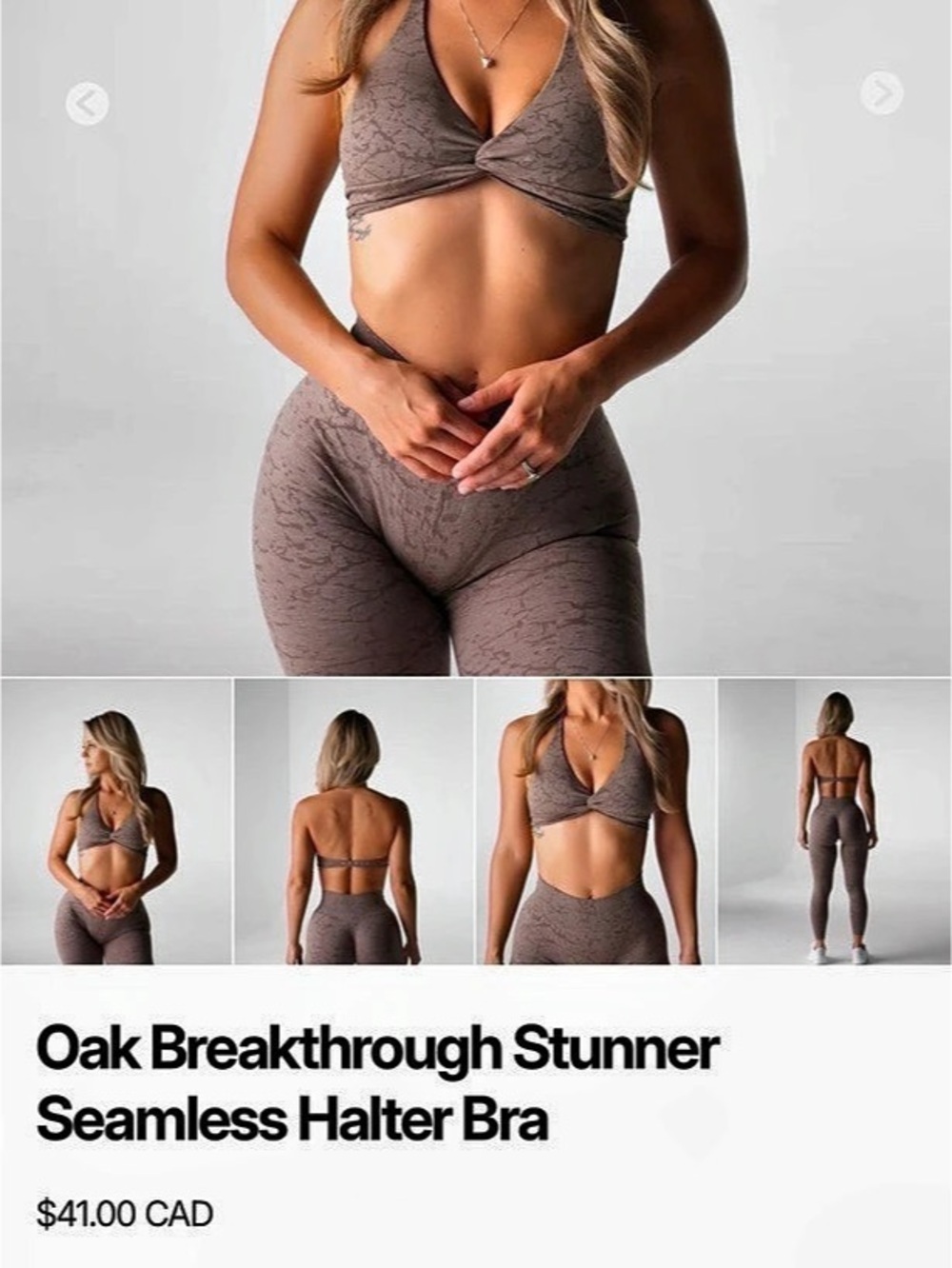 3 for 60$! NVGTN Breakthrough Stunner Seamless Halter Bra Brown & White